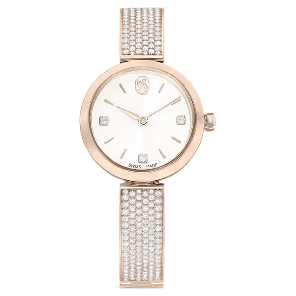 Swarovski klokke Illumina watch Swiss Made, Metal bracelet, Gold tone, Champagne gold-tone finish - 5671196